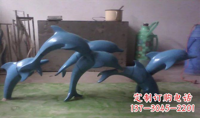 辽宁不锈钢海豚雕塑精致的艺术品