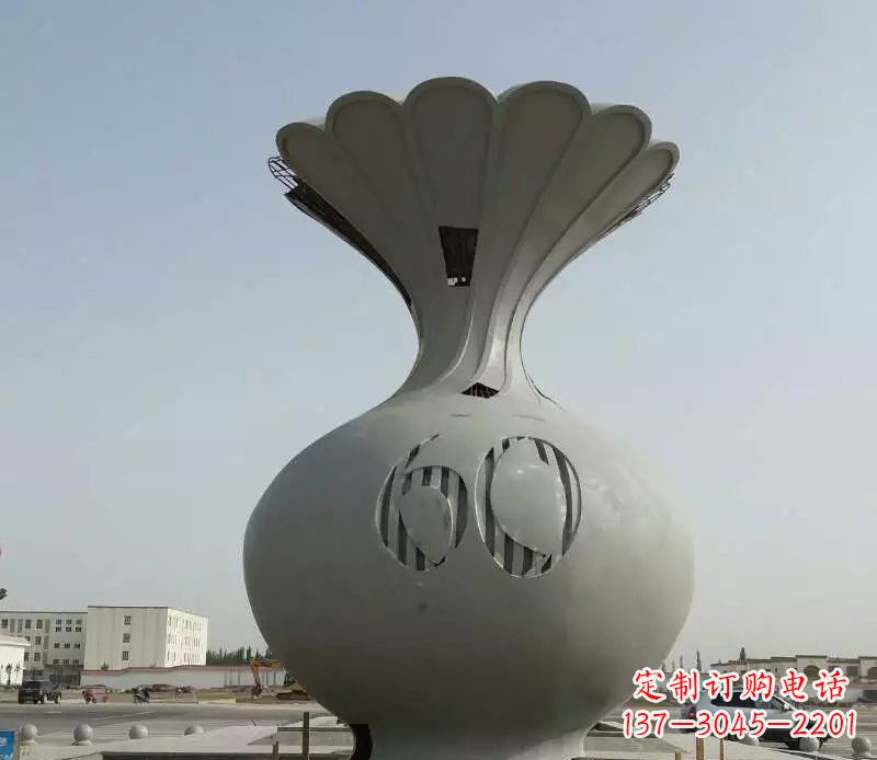 辽宁精美不锈钢花篮雕塑