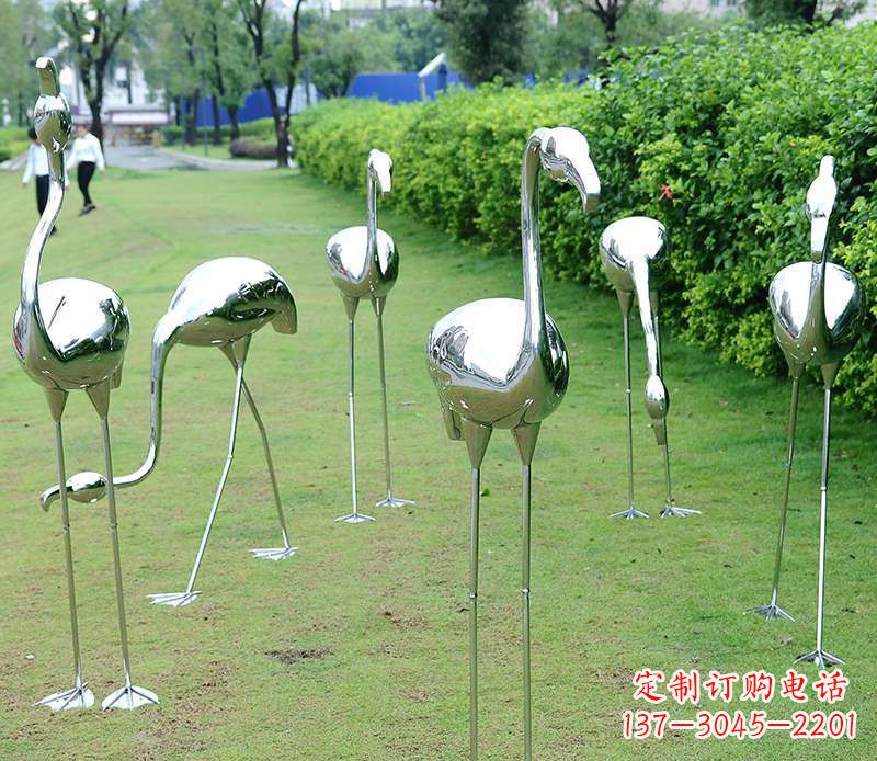 辽宁不锈钢火烈鸟雕塑美丽的艺术杰作