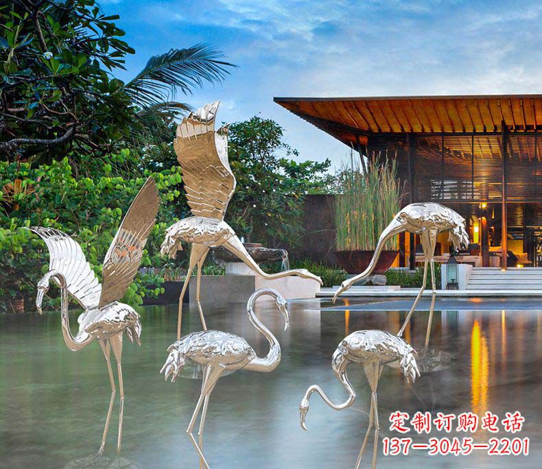 辽宁精美不锈钢火烈鸟雕塑