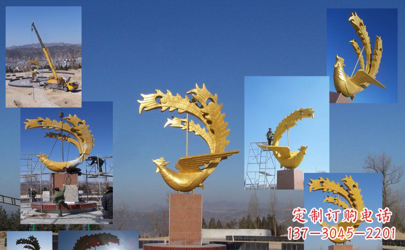辽宁凤凰金色雕塑——展现凤凰之美