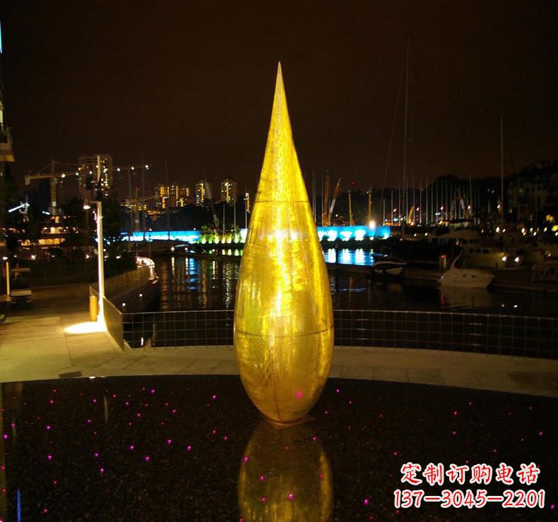 辽宁不锈钢水滴雕塑给环境带来美丽