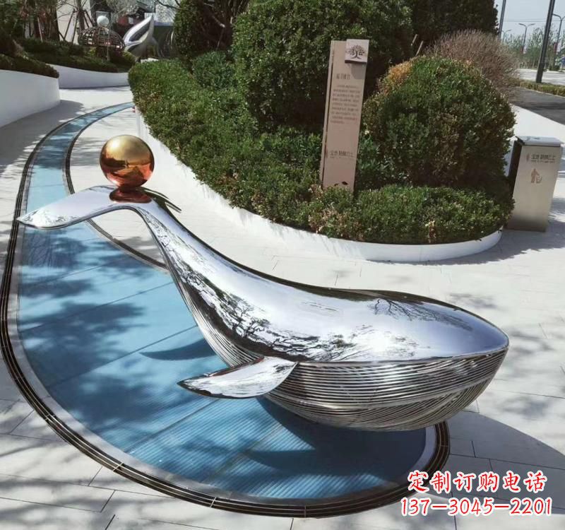 辽宁精美不锈钢海豚雕塑
