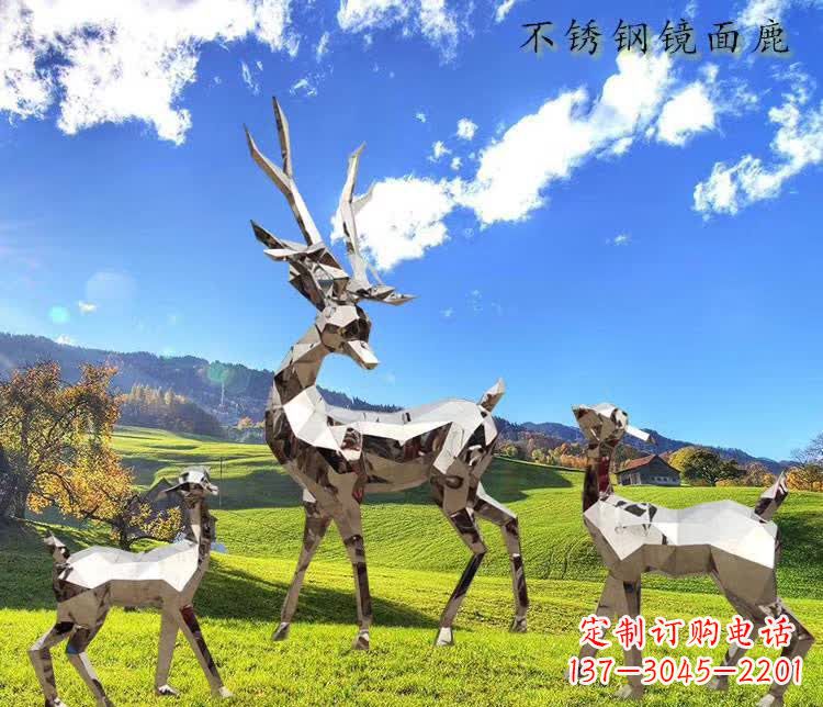 辽宁不锈钢鹿精美的动物雕塑