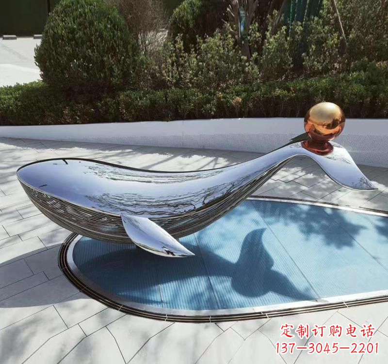 辽宁不锈钢海豚雕塑精美而优雅