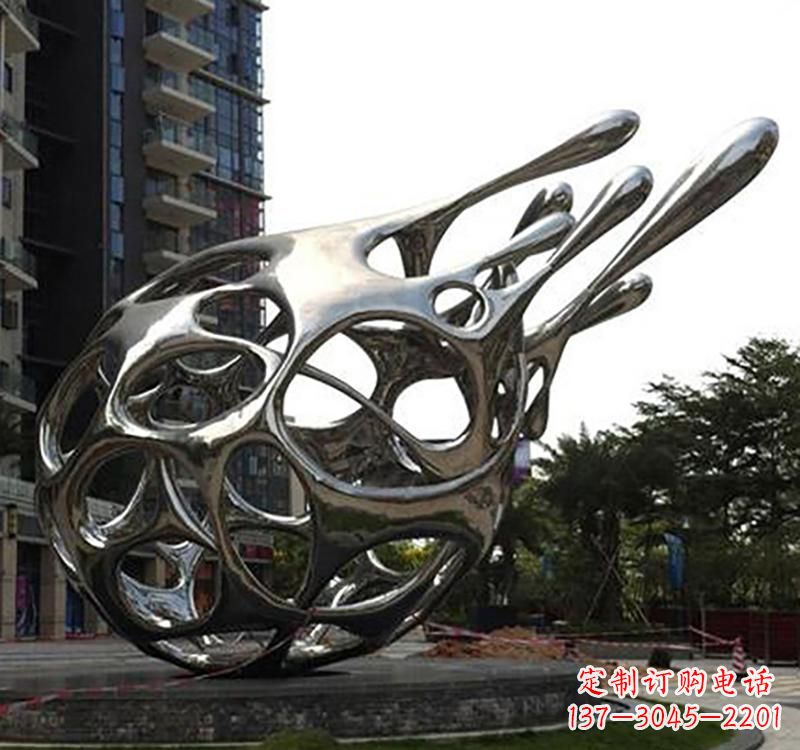 辽宁不锈钢镜面火龙果雕塑精致的艺术瑰宝