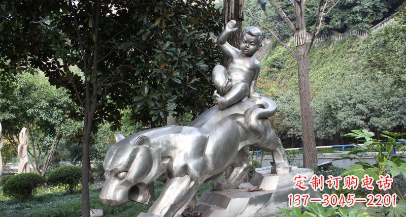 辽宁不锈钢老虎雕塑美丽而又可爱