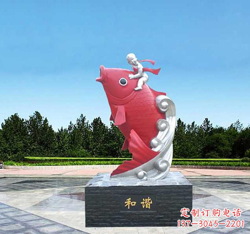 辽宁不锈钢鲤鱼雕塑精美绝伦