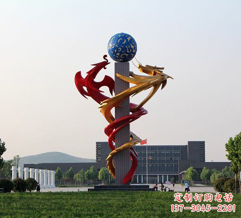 辽宁不锈钢龙凤雕塑神秘而又神奇