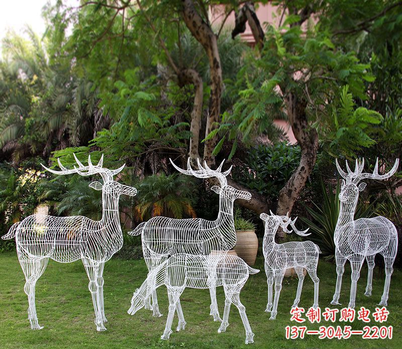 辽宁精美的不锈钢镂空梅花鹿雕塑