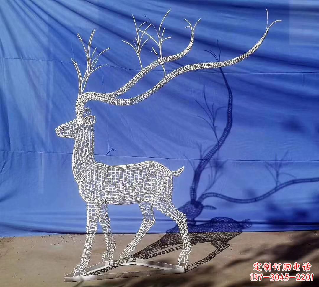 辽宁不锈钢麋鹿雕塑精美的景观装饰品