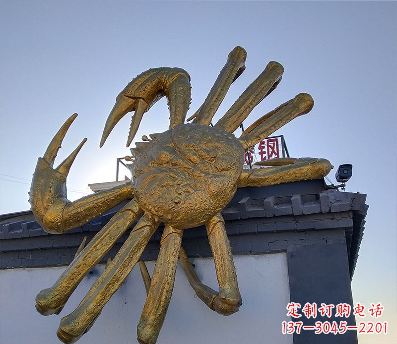 辽宁不锈钢螃蟹雕塑精美而又经久不衰