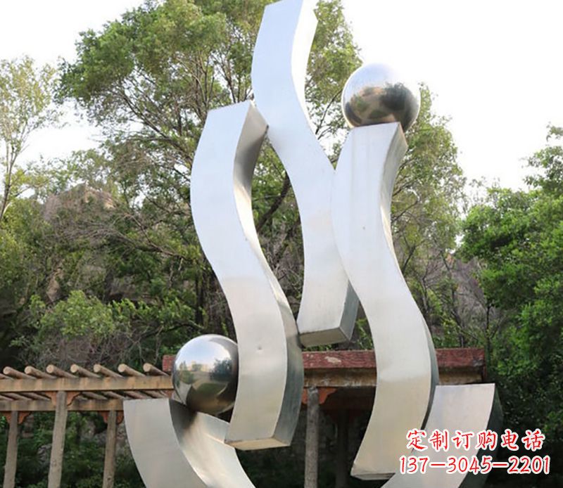 辽宁景观雕塑现代不锈钢飘带