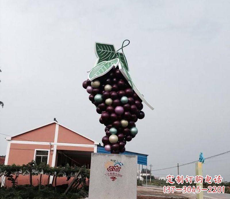 辽宁精美绝伦的不锈钢葡萄雕塑