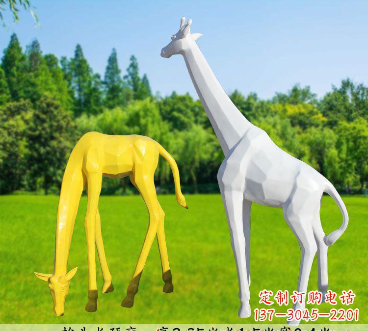 辽宁不锈钢长颈鹿雕塑完美结合美丽与耐久
