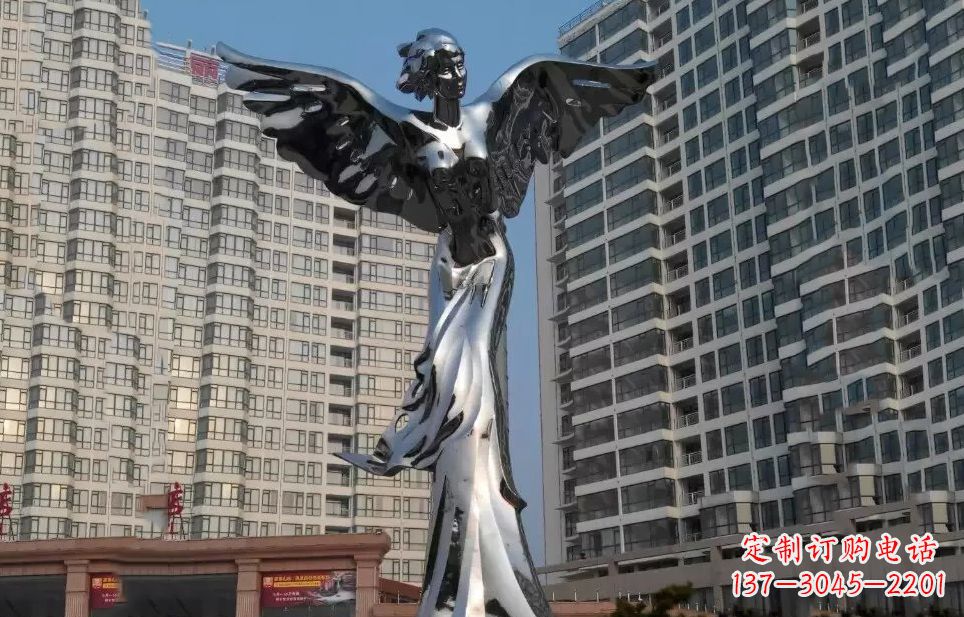 辽宁不锈钢天使雕塑传递着美丽与希望