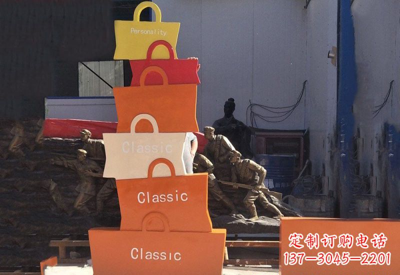 辽宁不锈钢购物袋雕塑