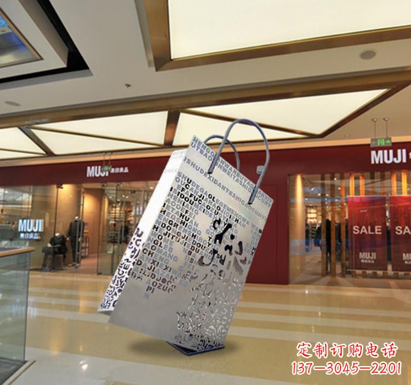 辽宁不锈钢购物袋雕塑给消费者带来更好的购物体验