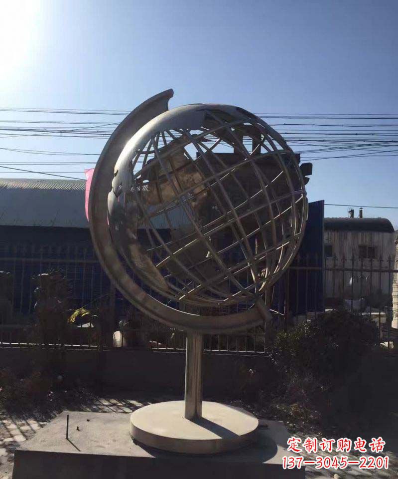 辽宁不锈钢地球仪雕塑精美装饰室内空间
