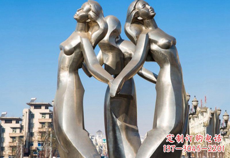 辽宁不锈钢女孩雕塑