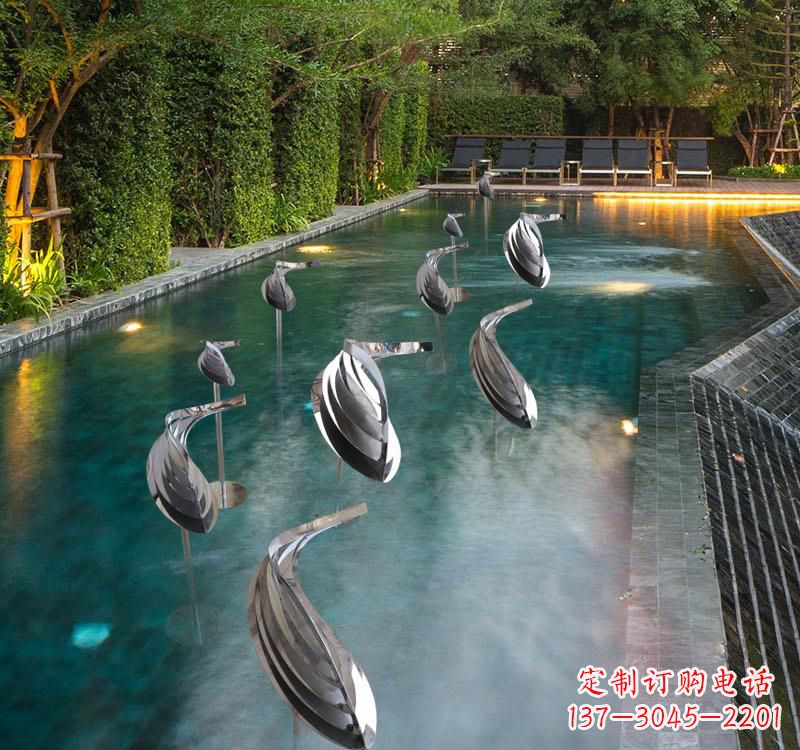 辽宁不锈钢动物雕塑——美丽的水景装置