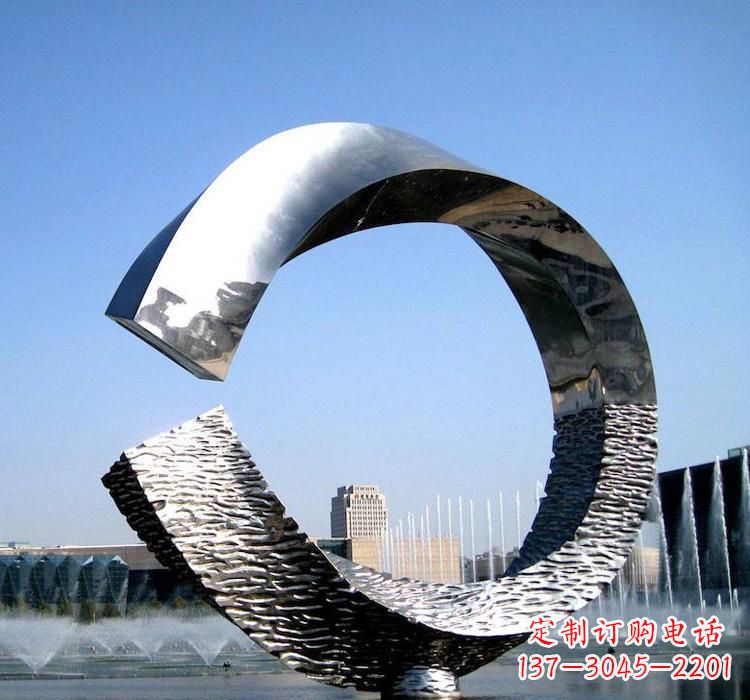 辽宁不锈钢水景圆环雕塑艺术与美的结合