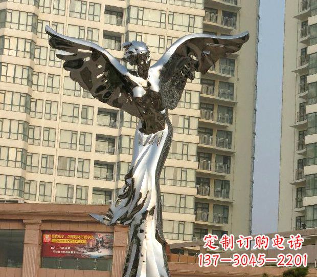辽宁不锈钢天使雕塑传递温暖的祝福