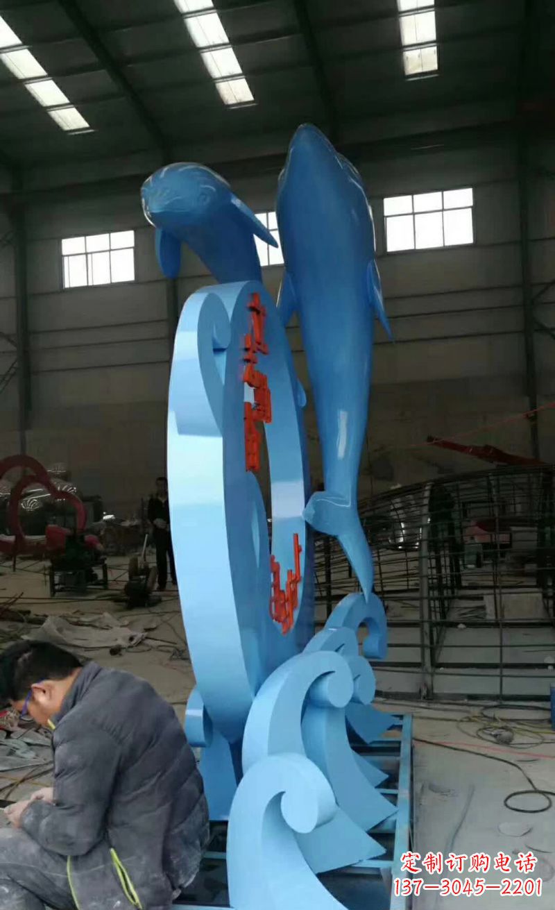 辽宁不锈钢海豚雕塑精致优雅的艺术品