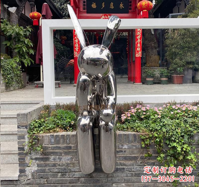 辽宁不锈钢兔子雕塑精美的艺术作品
