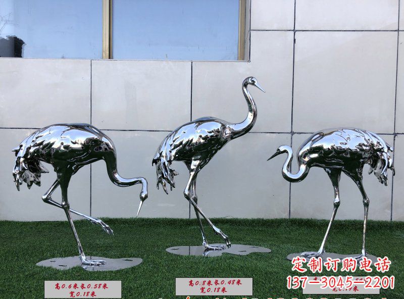 辽宁不锈钢仙鹤雕塑传承中国古典美感