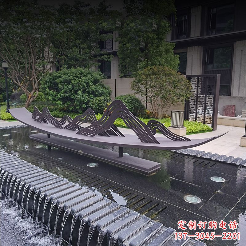 辽宁精美的不锈钢小船假山