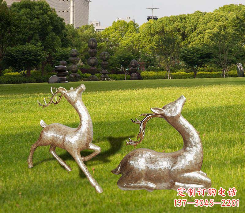 辽宁不锈钢麋鹿雕塑彰显艺术精美