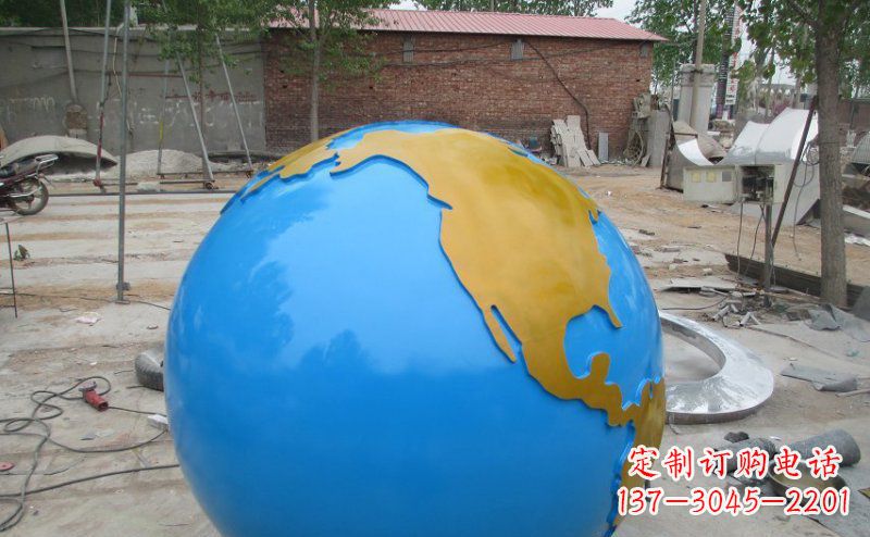 辽宁不锈钢校园地球雕塑象征着全球友好