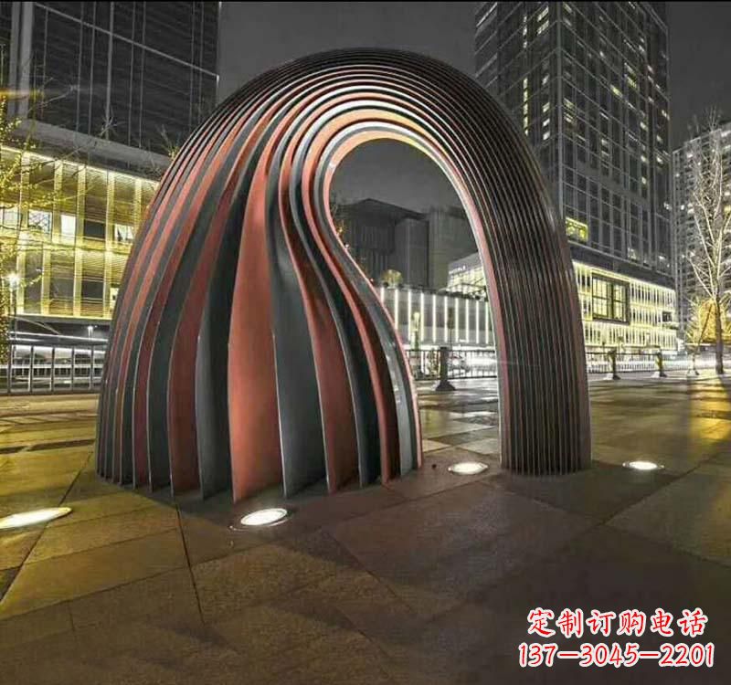 辽宁不锈钢异形拱门雕塑精致古典风格