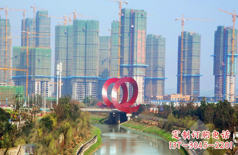 辽宁精美不锈钢圆环雕塑