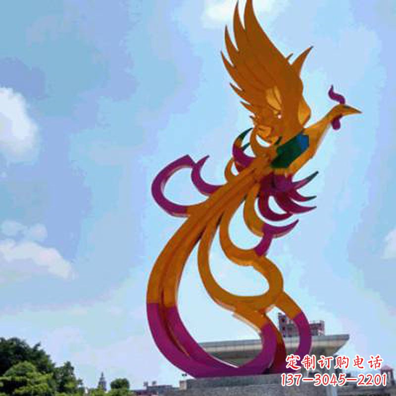 辽宁不锈钢凤凰雕塑——城市标识景观精美装饰