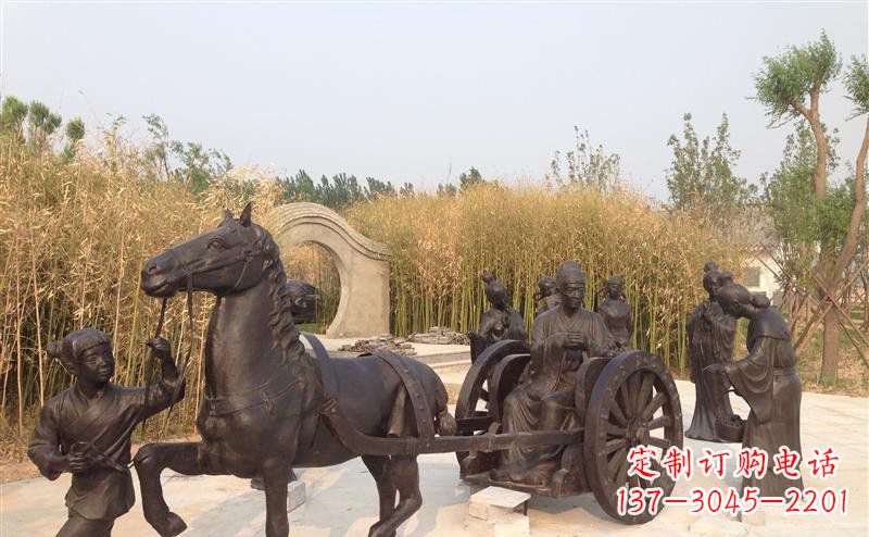 辽宁城市公园的马车雕塑