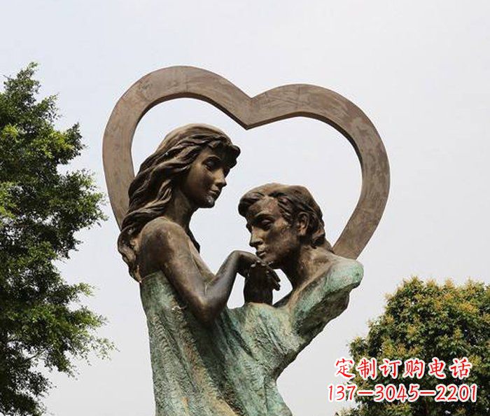辽宁抽象情侣心形铜雕