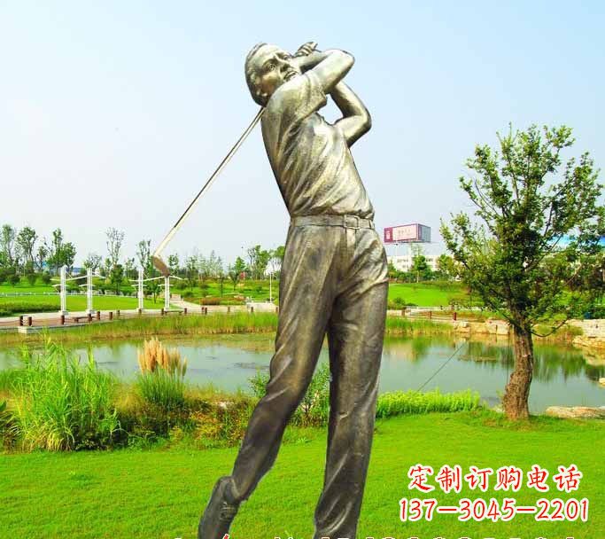辽宁打高尔夫球人物铜雕222