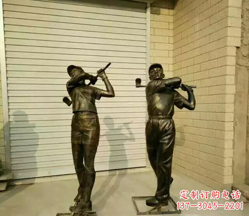辽宁打高尔夫人物园景观铜雕