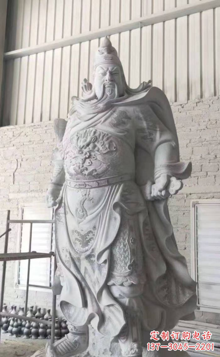 辽宁大理石关公雕塑,精美绝伦