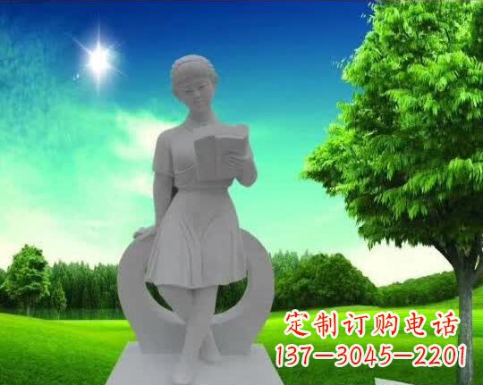 辽宁精致大理石“看书女孩”雕塑