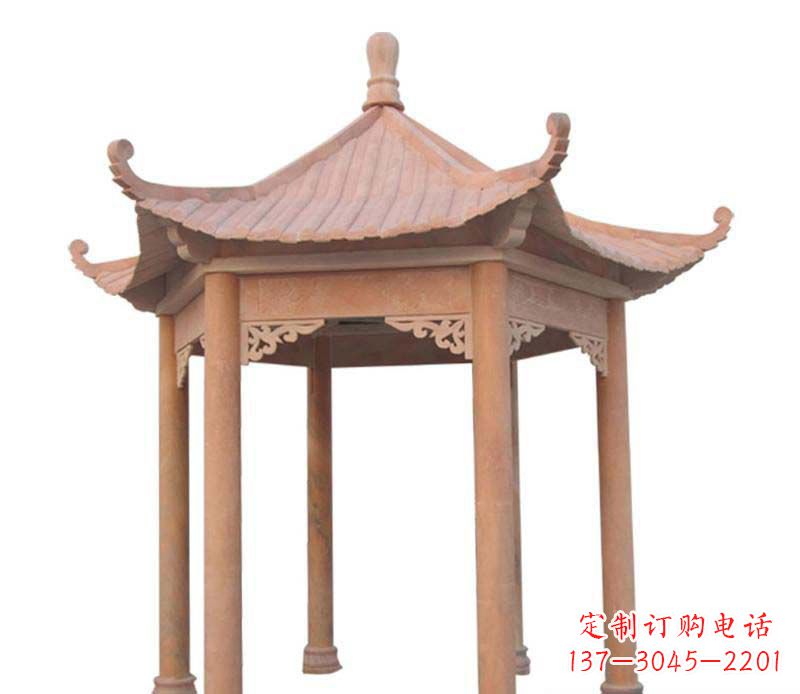 辽宁大理石六角凉亭雕塑