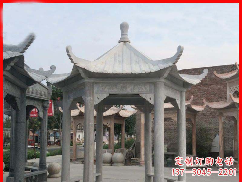 辽宁大理石凉亭石雕
