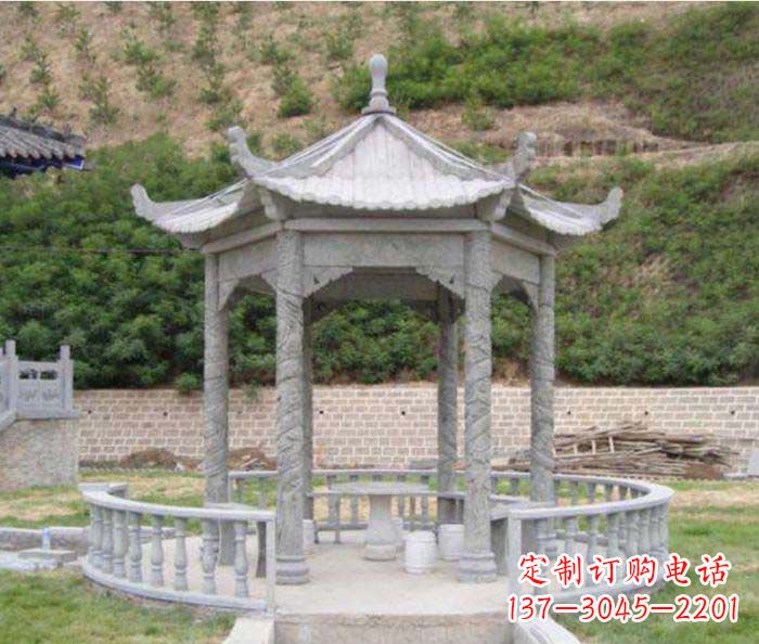 辽宁大理石六角石雕凉亭