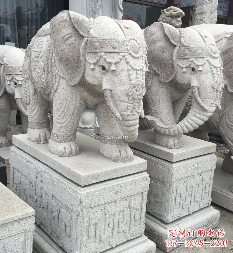 辽宁精美绝伦的大理石门口大象雕塑