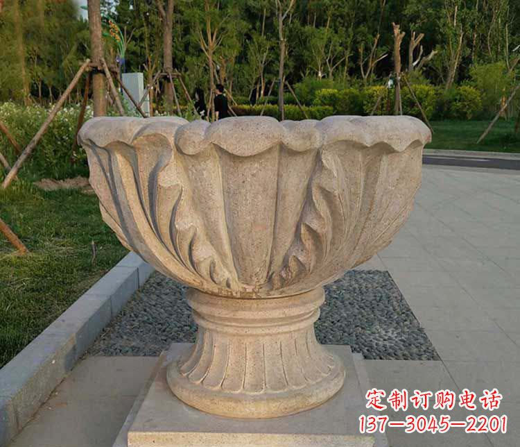 辽宁大理石欧式花钵雕塑