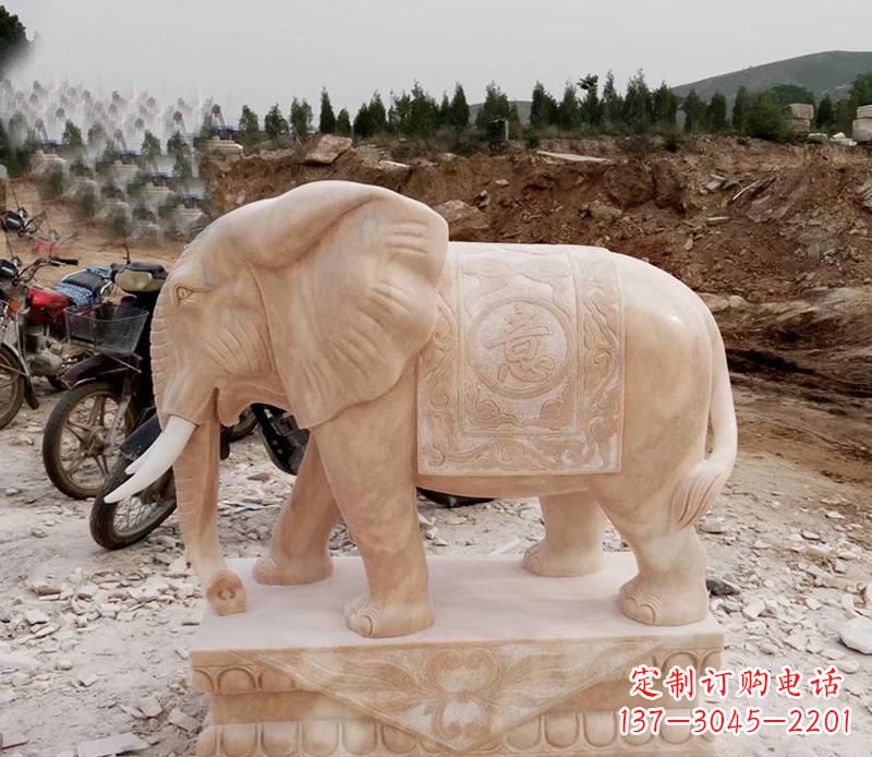辽宁优雅大象大理石雕塑