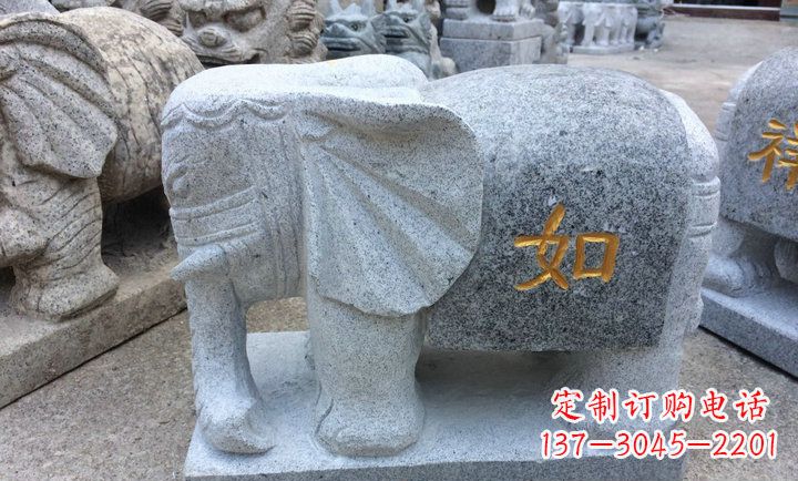 辽宁精美大理石石象雕塑
