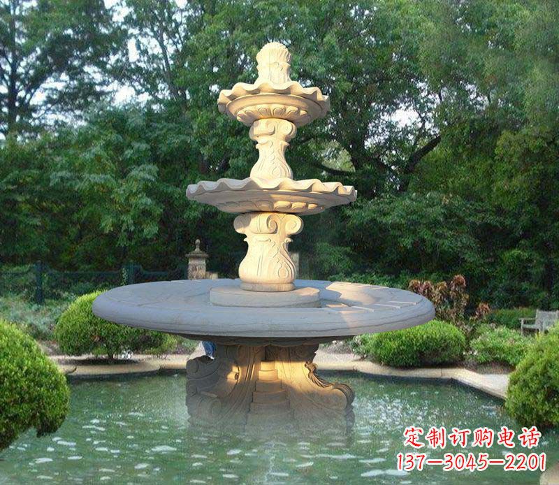 辽宁大理石三层喷泉雕塑